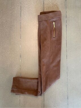 Janie and Jack Girls Brown Faux Suede Zipper Pocket Dress Pants • Size 7 (S)